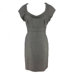 TED BAKER Grey Scoop Cowl Neck Short Sleeve Dress